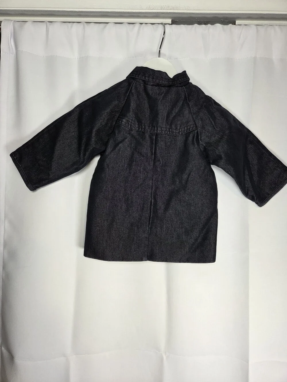 Vintage Y2K Baby GAP Blue Denim Cotton Lined Pea Coat Girls 12-18 Months